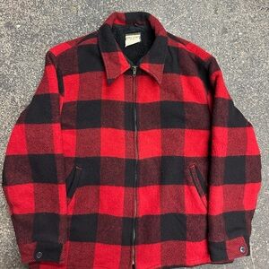 Saf T Bak Buffalo Plaid Wool Jacket Men’s XXL Vintage Full Zip 90s Hunting